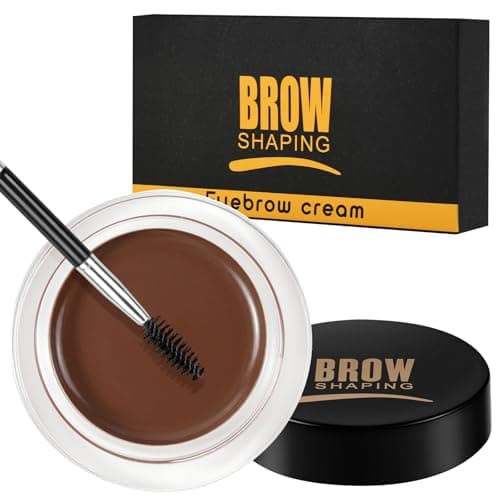Image of LOPHE Eyebrow Pomade, Highly Pigmented Smudge Resistant Brow Cream for Defined Brows, Long Lasting Tint with Dual Ended Brush, Dark Brown 02, 4.5 g