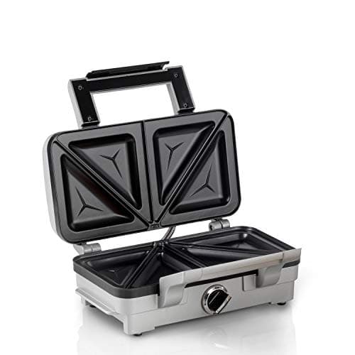 Image of Cuisinart Sandwich Maker | Non-Stick Removable Plates | Silver | GRSM1U,11 Ounce