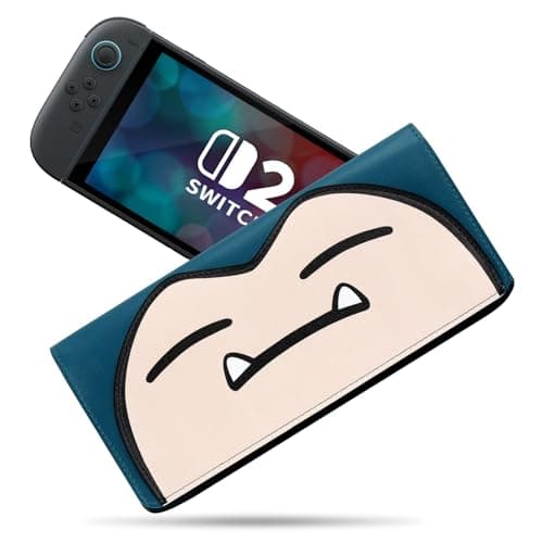 Image of PALPOW Switch 2 Case Compatible for Nintendo Switch 2 Console,Slim Carrying Travel Case with 5 Game Card Holders,Carry Cute Leather Sleeve Pouch for Nintendo Switch Console & Accessories - Blue
