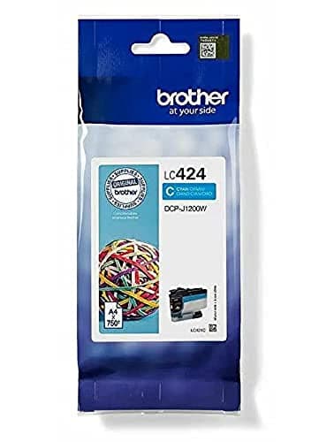Image of Brother LC-424C Inkjet Cartridge, Cyan, Single Pack, Standard Yield, includes 1 x Inkjet Cartridge, Brother Genuine Supplies