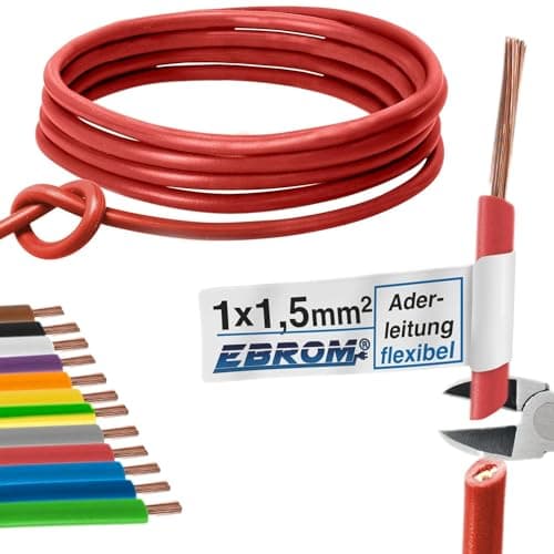Image of 100 metres H07V-K 1.5 mm2 1x1.5 mm2 (mm2) - wire cable flexible multi-strand - 100 m - green - white - yellow - brown - light blue - dark blue - green / yellow - transparent - orange - red - purple - black.