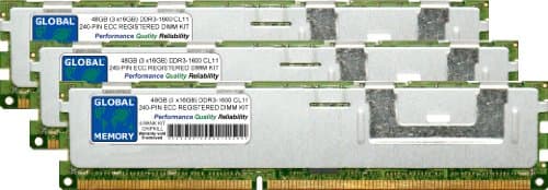 Image of 48GB (3 x 16GB) DDR3 1600MHz PC3-12800 240-PIN ECC REGISTERED DIMM (RDIMM) MEMORY RAM KIT COMPATIBLE WITH SERVERS/WORKSTATIONS/MOTHERBOARDS (*NOT FOR PCs*) (6 RANK KIT CHIPKILL)