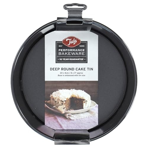 Image of Tala Performance, Loose Base Round Deep Cake Tin, Professional Gauge Carbon Steel with Eclipse Non-Stick Coating, 21 cm Cake Pan; Ideal for Cakes, and Celebration Bakes, 21.6x21.6x8.9 cm