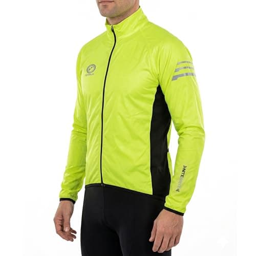 Image of Optimum Nitebrite Reflective Hi-Vis Running & Cycling Jacket – Waterproof Windproof Lightweight Rain Jacket - Large