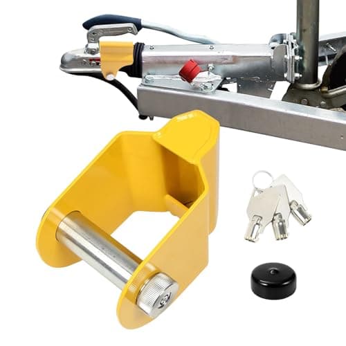 Image of Zinc Alloy Heavy Duty Trailer Hitch Lock, High Security Anti-Theft Caravan Tow Bar Coupling Lock,with 3 Keys Anti-Theft Hitchlock for Trailers, Off Road Vehicles and Trucks-AK130/160, AKS1300/2004/300