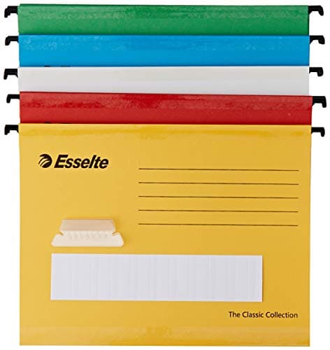 Image of Esselte 93042 Classic A4 Vertical Suspension Files - Assorted Colours, Pack of 10