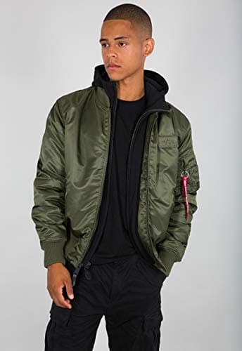 Image of Alpha Industries MA-1 D-Tec Bomber Jacket for Men Darkgreen/Black