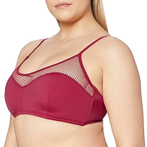 Image of Pour Moi? Women's Glamazon Cami Underwired Half Padded Top Wired Bikini Top, Red (Red Red), 32G (Manufacturer Size: 32G)