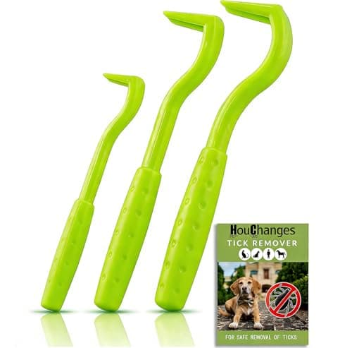 Image of HouChanges 3Pcs Tick Remover Tool,Painlessly Tick for Dogs Cats and Humans Pets Green