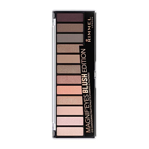 Image of Rimmel London Magnif'eyes 12 Pan Eyeshadow Palette, Highly Pigmented Colours and Long-lasting Formula, Blushed Edition, 14 g