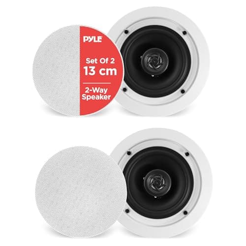 Image of Pyle Pair 5.25 Inch/13.3cm Flush Mount In-Wall In-Ceiling Speaker, 2-Way Home Speaker System, Dual Polypropylene Cone w/ Polymer Tweeter Stereo Sound, 150 Watt, Spring Loaded, Easy to Install