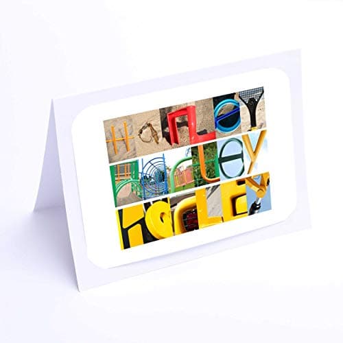 Image of Personalised Cards Harley, Boys 7x5 Photo Greeting Card A-K Names