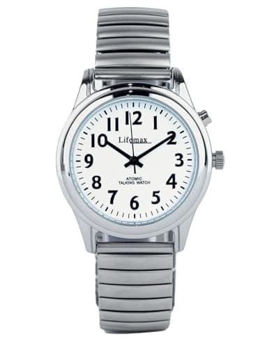 Image of Chums Ladies Talking Atomic Watch with Expanding Bracelet Strap, RNIB‑Endorsed Voice, Radio Controlled Accuracy, Easy‑Read Analogue Dial Silver