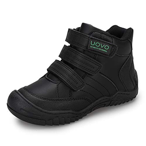 Image of UOVO Boys Hiking Shoes Kids Water Resistant School Shoes Mid-Calf Sneakers Walking Boots Children Trekking Footwear Black Size 2 UK Little Kids
