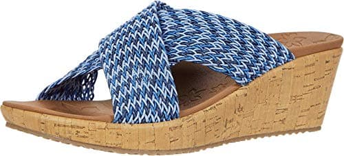 Image of Skechers Women's Beverlee Tiger Posse Slide, Navy Multi, 9
