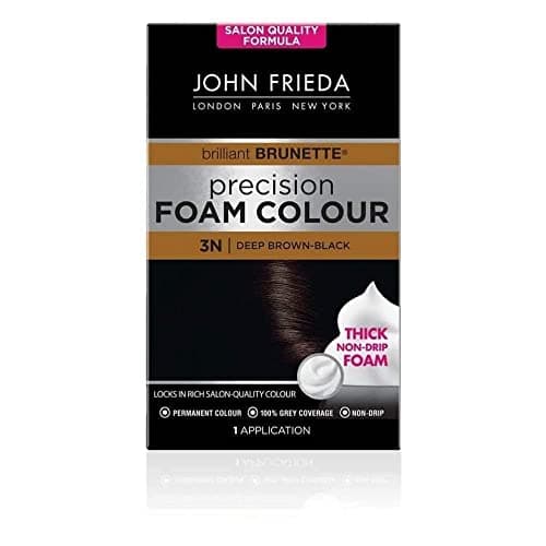 Image of John Frieda Precision Foam Colour 3N, Deep Brown-Black Hair Dye, Salon-Finish Deep Brown-Black Permanent Hair Colour, 100% Grey Coverage