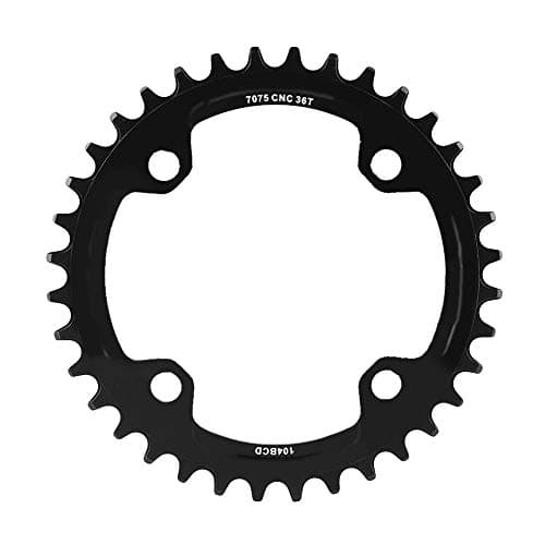 Image of Keenso Bike Chain Ring, 32/34/36/38T BCD 104 Aluminum Alloy Mountain Bike Steel Single Crank Chain Ring Bicycle Repair Parts(36T-Black) Bicycles and spare parts