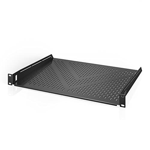 Image of AC Infinity Vented Cantilever 1U Universal Rack Shelf, 35cm Deep, for 19-Inch Equipment Racks, Heavy-Duty 2.4mm Cold Rolled Steel, 27 kg Capacity