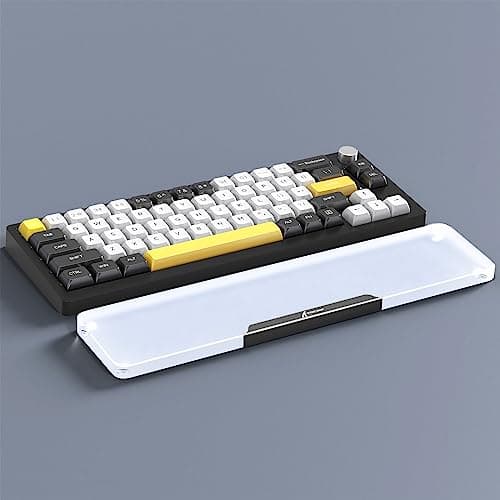 Image of Attack Shark 87 Keys Acrylic Wrist Rest, CNC Aluminum Alloy Palm Rest, Transparent Arm Rest, TKL 75% Layout Gaming Mechanical Keyboard Wrist Rest, Ergonomic Non-Slip Base Wrist Support -Matte Black
