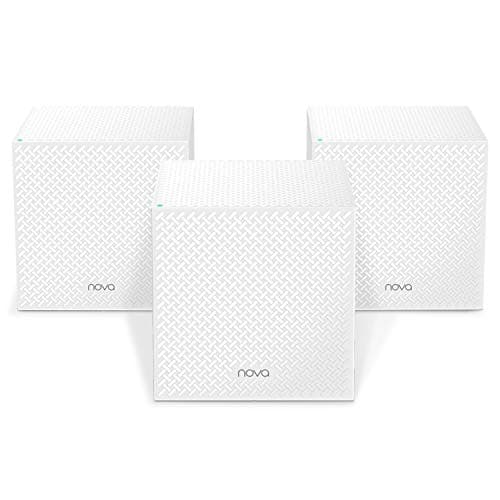 Image of Tenda Nova Mesh WiFi System MW12 - Covers up to 4000 sq.ft - Tri-Band AC2100 Whole Home WiFi Mesh System - Gigabit Mesh Router for 100+ Devices - Dual-Band Mesh Network - 3 Gigabit Ports - 3-Pack