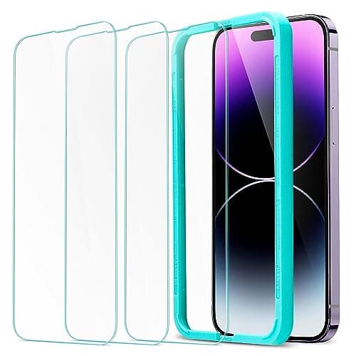 Image of ESR Tempered-Glass Compatible with iPhone 14 Pro Max Screen Protector, with Easy Installation Frame, Military-Grade Protection, Ultra Tough, Scratch Resistant, 3 Pack