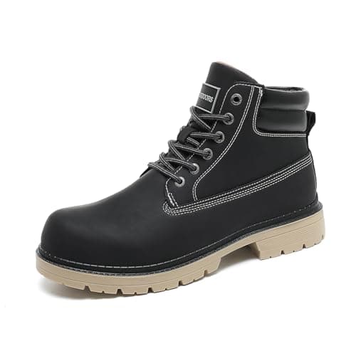 Image of Bella Bays Men's Chukka Boots, Waterproof Hiking Boots, Lightweight Ankle Boots, Non Slip Casual Boot Lace Up Walking Booties Black 8 UK