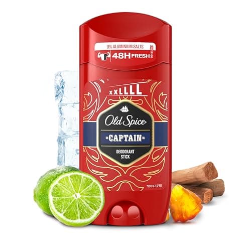 Image of Old Spice Captain Men's Deodorant Stick 85ml, 24/7 Fressshhh with Daily Use, Long Lasting Perfume Quality Scent, Odour Protection, 0% Aluminium Salts, Invisible on Black & White