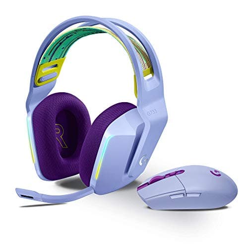 Image of Logitech G733 LIGHTSPEED Wireless Gaming Headset with suspension headband, LIGHTSYNC RGB, Blue VO!CE mic technology and PRO-G audio drivers- LILAC