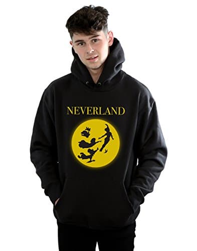 Image of Disney Men's Peter Pan Moon Silhouettes Hoodie Black Medium