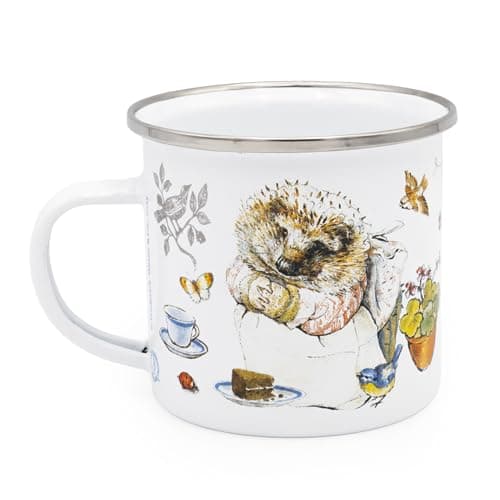 Image of Peter Rabbit Mrs Tiggywinkle Enamel Mug,White,M (Pack of 1)
