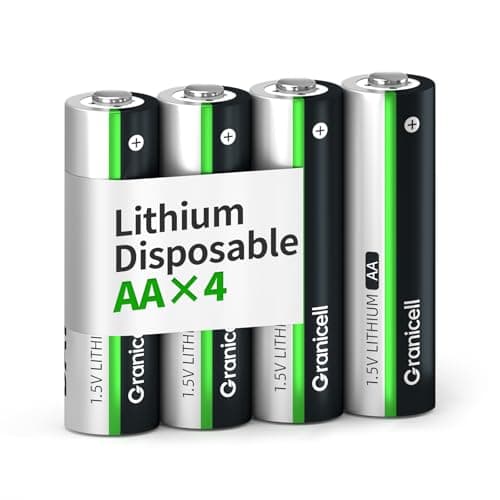 Image of Granicell Lithium AA Battery, 1.5V, 3500mAh Lithium AA Batteries, Long-Lasting Batteries, Suitable for Flashlights, Toys, 4-Pack 【Not Rechargeable】