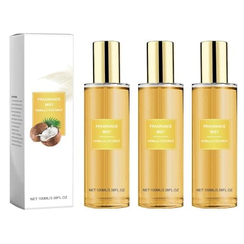 Image of Vanilla Coconut Perfume, Vanilla Perfume Spray for Women, Long-Lasting Light Fragrances Mist for Hair and Body, 100ml (3Pcs, 100ml)