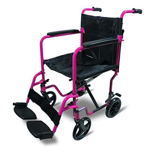 Image of Aidapt Folding Lightweight Attendant Propelled Aluminium Wheelchair with Brakes, Lap Strap, Removable Foot Rests. Ideal for Every Day Use Indoors and Outside