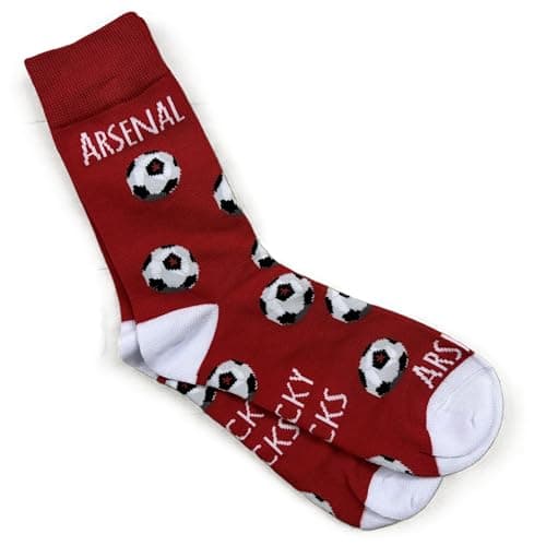 Image of WHITE COTTON CARDS Arsenal Gunners Football Club FC Fan LUCKY SOCKS - SIZE SMALL (UK 2-7) (S-LS2-S)