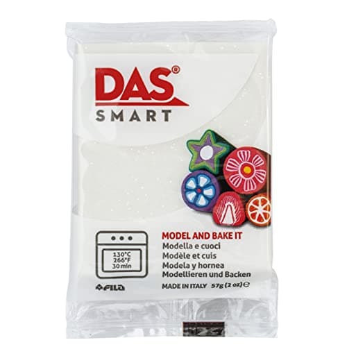 Image of DAS Smart Oven Bake Modelling 57g Clay, White Glitter, For Professionals and Hobbyists