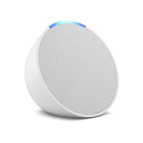 Image of Certified Refurbished Echo Pop | Full sound compact Wi-Fi and Bluetooth smart speaker with Alexa | Glacier White