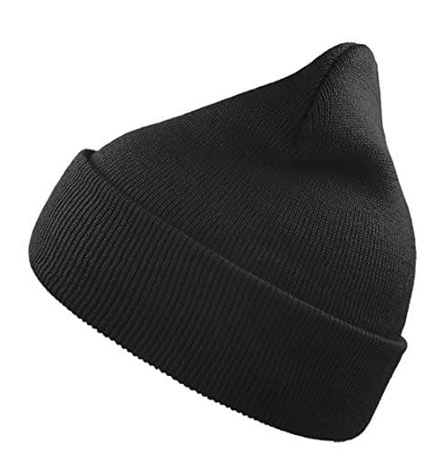Image of Atlantis Wind Beanie With Turn Up Double Skin - Black - OS