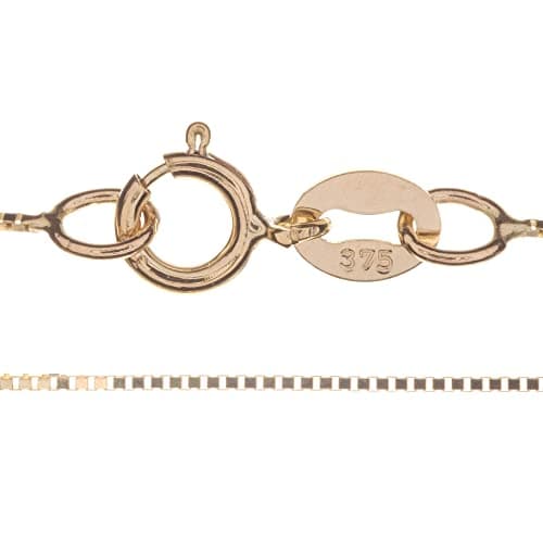 Image of Markylis - Italian 9ct Yellow Gold Fine Box Link Style Chain Jewellery Ladies Necklace - 0.8mm - Choose your length (18)