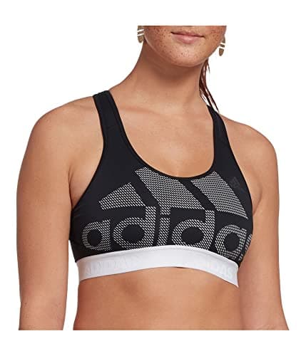Image of adidas Women's Don't Rest Alphaskin Sport Logo Bra, Black/White, L