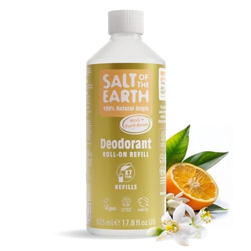 Image of Salt of the Earth - Natural Deodorant Roll on Refill - x7 Uses - Neroli & Orange Blossom - 100% Natural Origin Ingredients - Vegan - Suitable for Men, Women & Children - 525ml