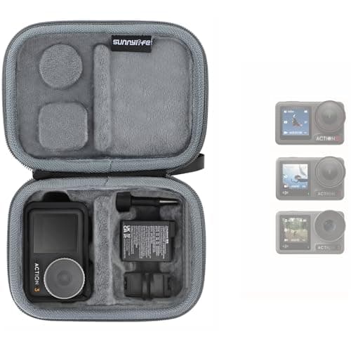 Image of LINGHUANG for DJI OSMO Action 5 Pro 4 3 Case, Storage Bag Carrying Case with Carabiner for DJI OSMO Action 3,4,5 Pro Standard Combo