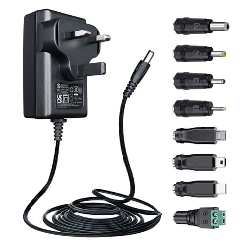 Image of ANLINK 15V 1A 1.8M Power Supply Adapter with 8 Tips, AC/DC 15W 1000mA 800mA 500mA Power Cord for Litter Robot, Car Jump Starter, Cat Open Air Self Cleaning Box, Pro-Ject Turntable and More-UKCA