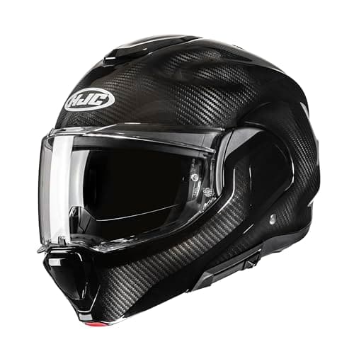 Image of HJC F100 Carbon Black Modular 180° Flip Front Modular Dual Visor Full Face Motorbike Helmet Sport. ECE 22.06 Certified. Pinlock Included. (M) (57/58cm)