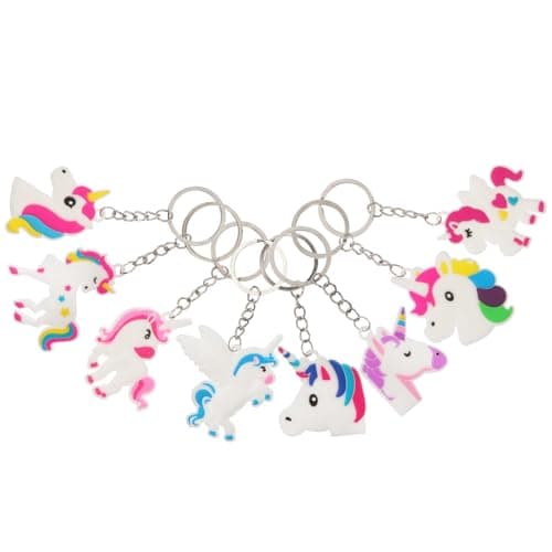Image of SUPVOX 24pcs Pvc Soft Rubber Unicorn Keyrings Set Cartoon Rainbow Unicorn Keychain for Bag Hanging Accessories Key Holder and Women