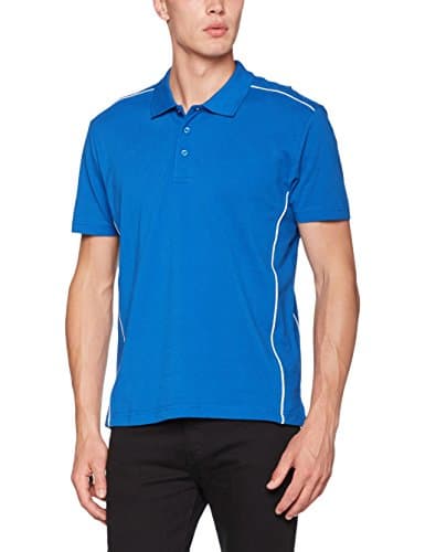 Image of Clique Mens New Conway Polo Shirt Royal Blue XL with Contrast Piping and Side Split Hem