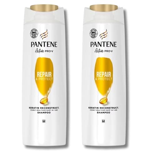 Image of Pantene Repair & Protect Shampoo 400mL - Pack of 2, Infused with Pro-V Nutrients for Deep Nourishment and Strengthening, Enhancing Hair Resilience, Shine, and Vitality