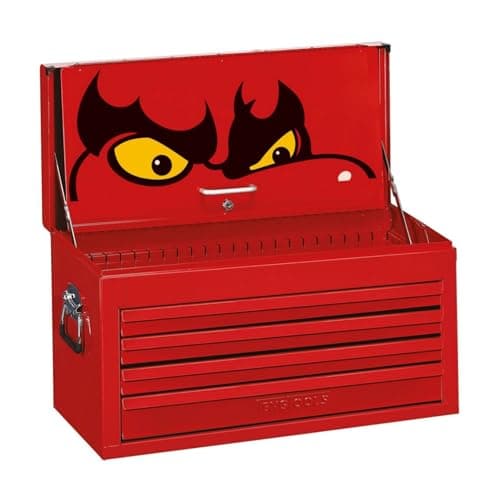 Image of Teng Tools 26 Inch Wide 4 Drawer Classic Heavy Duty Red Top Box - TC804EV