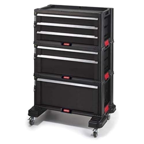 Image of Keter 3-Drawer Tool Cabinet Ref 237791, Black, 59.7 x 37.5 x 83.5 cm