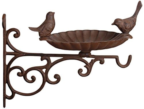 Image of Fallen Fruits FB163 Bird Bath/Feeder with Wall Bracket-Brown,23.6 x 28.1 x 23.4 cm