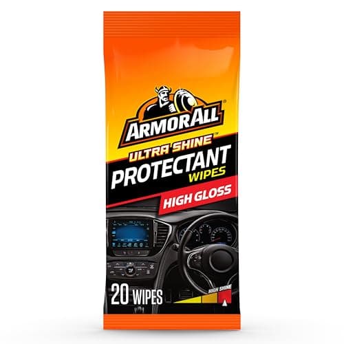 Image of Armor All Automotive Biodegradable Gloss Finish Protectant Wipes, 20 Count Flat Pack, Car Cleaning Wipes To Keep Car Interior Cleaner